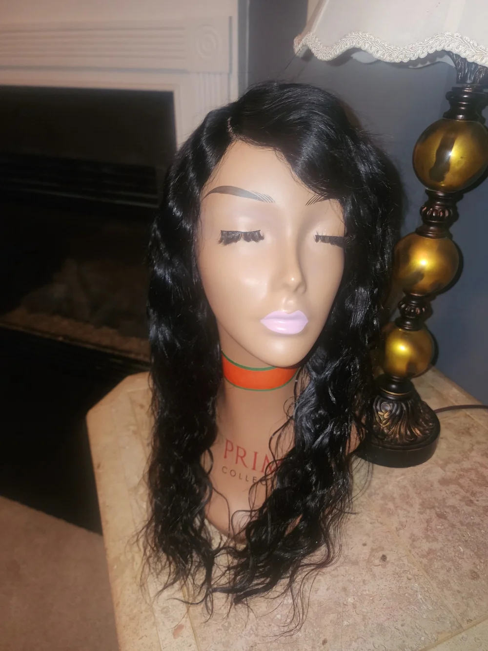 Pure Collection Long Wavy Black Wig with Natural Shine Human Hair 24